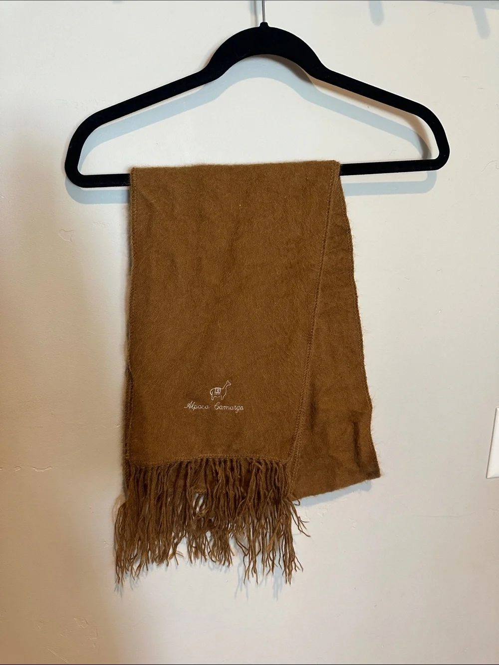Alpaca Camargo Camel Brown Fringe Throw